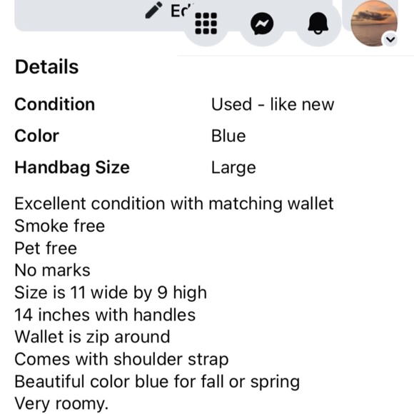 Kate Spade Blue Handbag with wallet - Picture 8 of 8